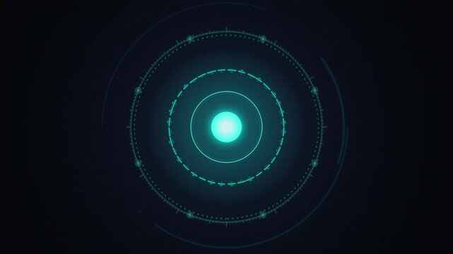 Cyan HUD target orb interface seamless loop background