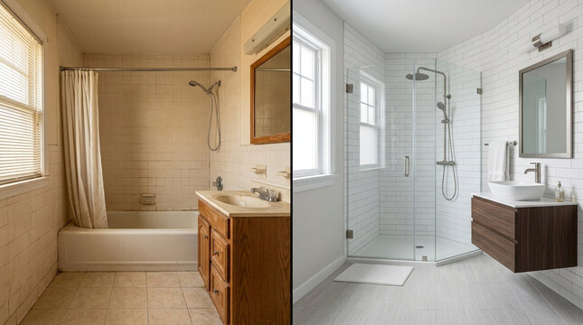 Bathroom Renovation Before and After: Old Dated vs Modern Sleek Design