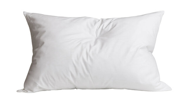 Soft white rectangular bed pillow with wrinkled fabric texture