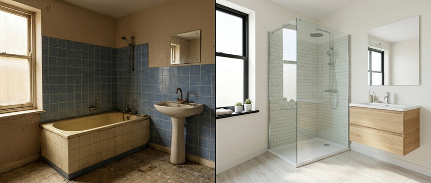 Bathroom Renovation Before and After: Old Grimy to Modern Clean