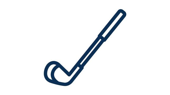 Simple Line Icon of a Golf Club on White Background