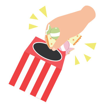 お菓子のつかみ取り