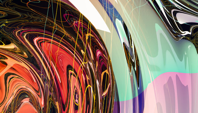 Abstract colorful digital art wallpaper with vibrant fluid patterns