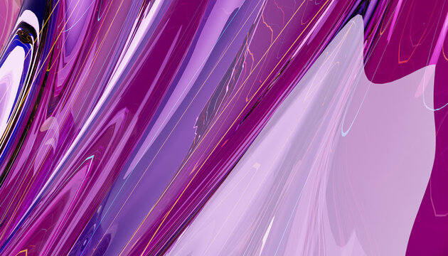 Abstract digital illustration of flowing purple and pink fluid waves
