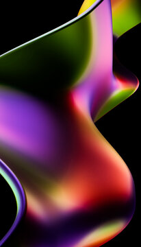 Abstract colorful digital art with smooth flowing shape