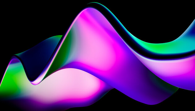 Abstract colorful wave ribbon in purple, pink