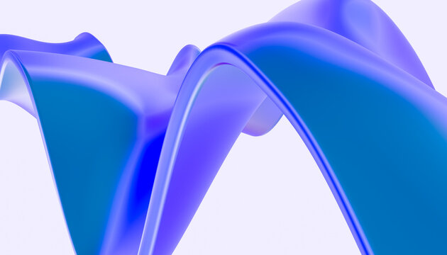 Abstract blue twisting digital 3d shapes illustration