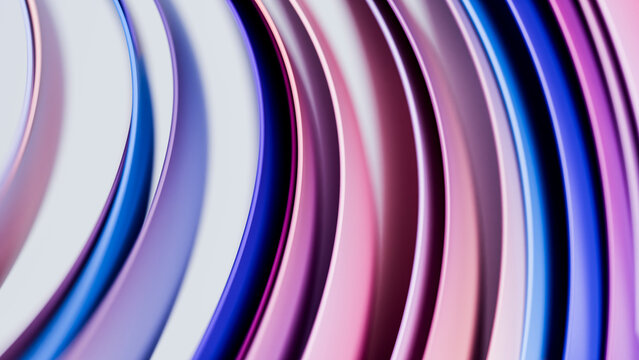 Colorful abstract curved lines flowing in smooth digital design
