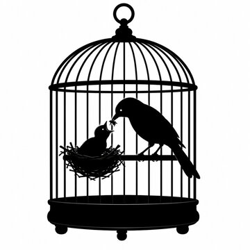 Vector illustration of an old cage