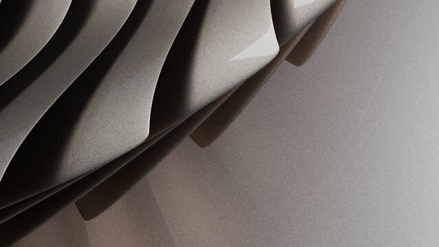 Abstract layered curved shapes with smooth texture illustration