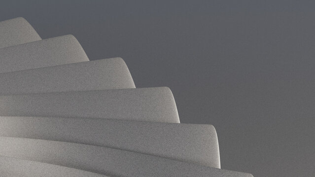 Abstract curved modern sculpture with layered minimalist design