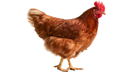 Brown hen standing with red comb and wattle © dominica