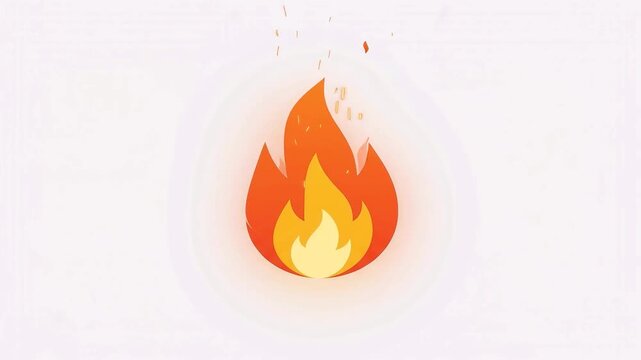 A simple flat design vector illustration of a bright orange fire flame icon
