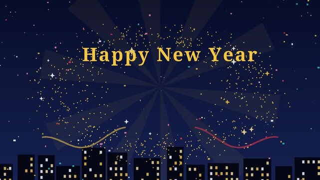 Happy New Year 2027 animated video with countdown and fireworks