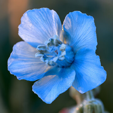 The delicate blue flower, with its soft petals and nuanced features