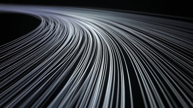 Abstract light trails, motion blur, speed, data transfer, technology, futuristic, dark background