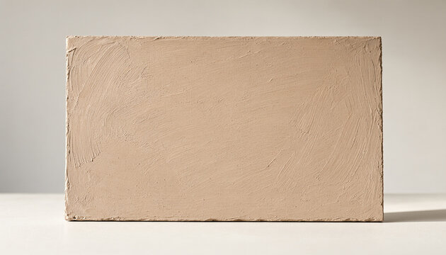 Warm clay plaster sample with hand brushed surface texture