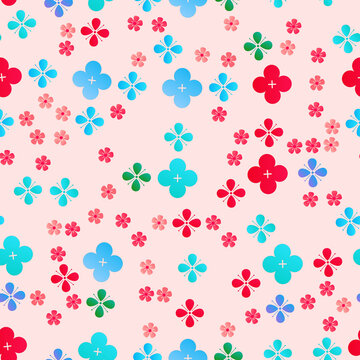 Stylized floral and plus sign pattern