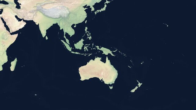 Australia satellite map zoom to country with national flag
