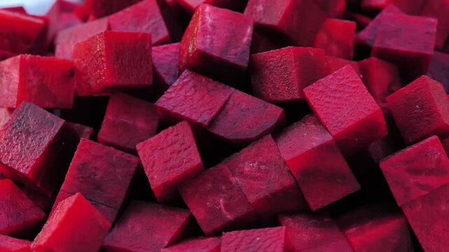 Sliced ​​beetroot in a wooden bowl