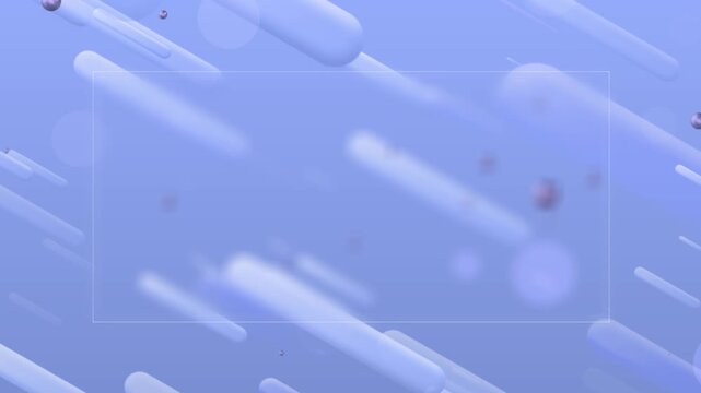 A translucent window blue field soft diagonal shapes and reflective orbs. 3D geometric visual makes an understated backdrop headline, logo or product reveal in a beauty, wellness contemporary project.