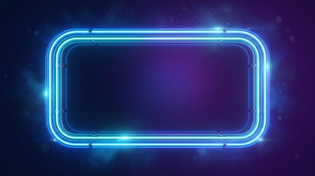 Futuristic Neon Glow Rectangle Frame Background