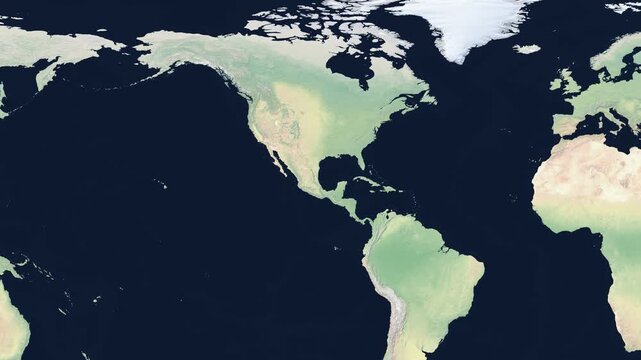 Canada satellite map zoom to country with national flag
