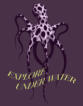 Cool graphic t-shirt vectors illustration animals ocean creatures type face