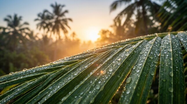 Palm leaf dew