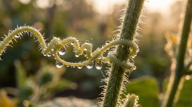 Dew on tendril