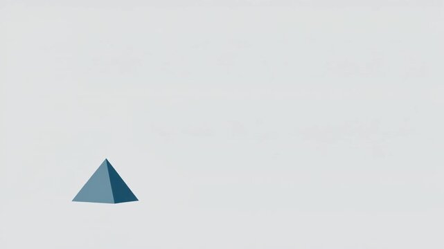 Two Tone Blue Pyramid Illustration Shrinking on Light Gray