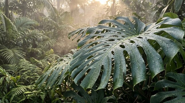 Monstera jungle leaves