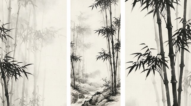 Bamboo ink painting