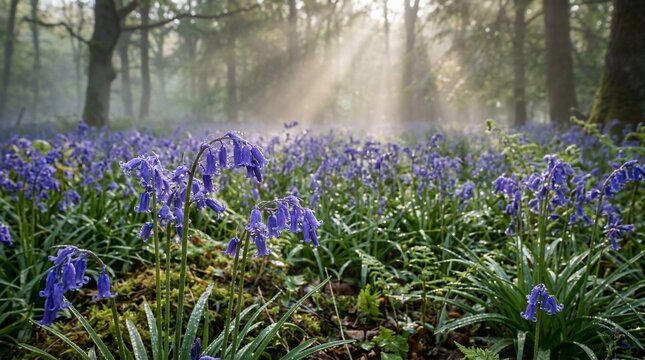 bluebells in forest