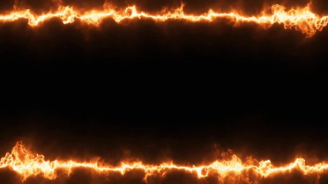 Burning fire flames border frame background loop video footage