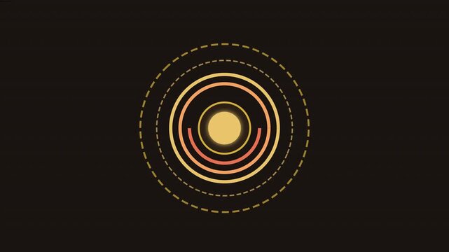 An alternative mechanical and astronomical energy charging animation featuring rotating brass-style astrolabe rings, orbiting planetary nodes, and a stellar alignment climax.