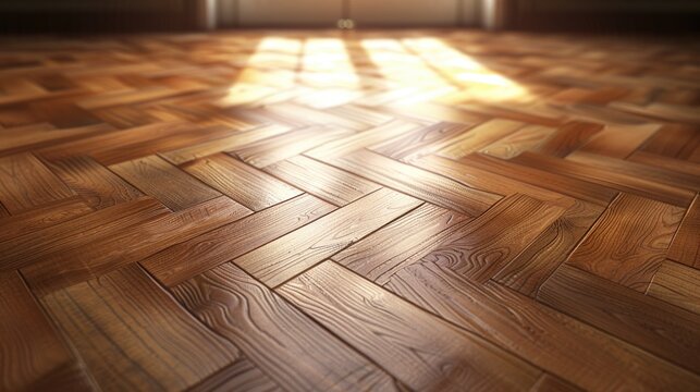 parquet floor with herringbone pattern