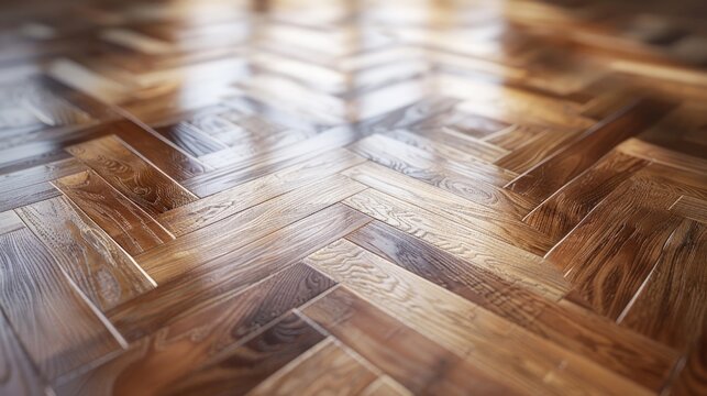 parquet floor with herringbone pattern