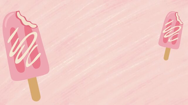 cute ice cream hand drawn frame animation for summer dessert and summer time background
