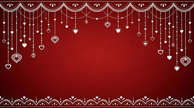 Red Hearts Background, Love Decor
