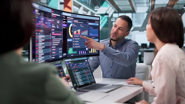 Cybersecurity Team Reviews Threat Detection Dashboard