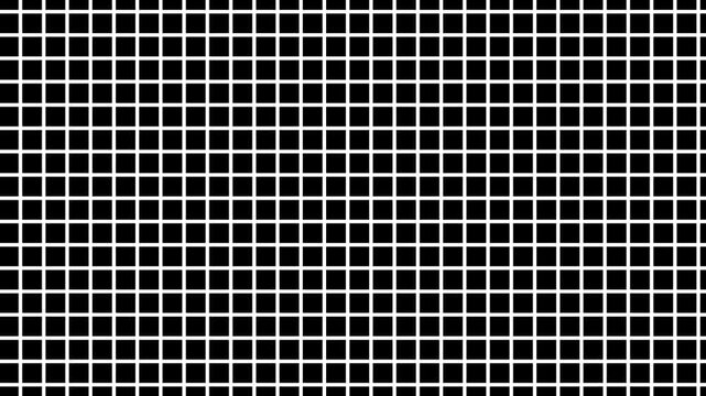 Abstract computer generated white grid pattern creating a clean geometric digital background. Minimal futuristic design suitable for technology, 3D graphics, architecture, 4k video.