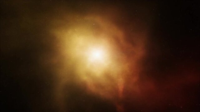Glowing nebula and bright star shining in deep space cosmos video footage