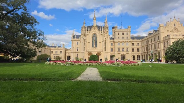 Time lapse of Lednice Castle and gardens in South Moravia