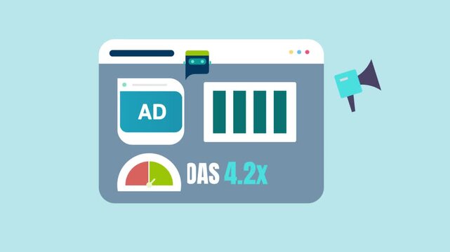 Dynamic ROAS calculation using AI platform, ad performance and conversion KPI analytics.