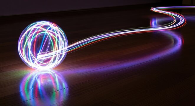 Abstract Light Trails - A Colorful Artistic Display.