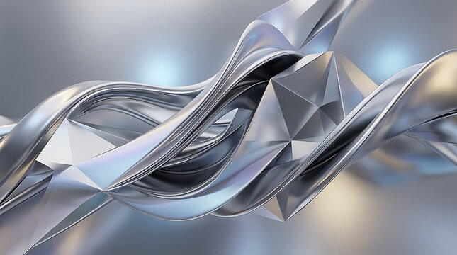 Silver Metal Abstract Flow