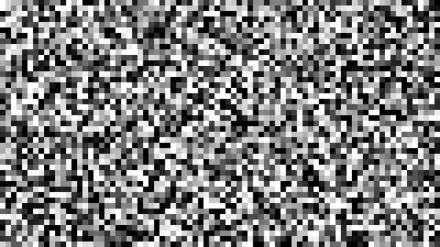 No Signal Old TV Static Noise with Black and White VHS Glitch Screen and Retro Broadcast Interference