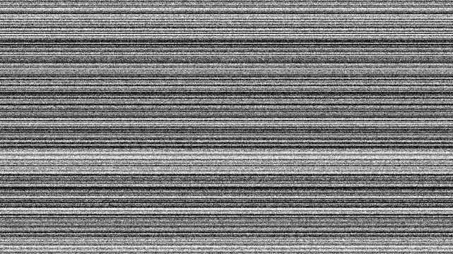 Static television screen with horizontal lines and grainy texture, representing a blank or broken signal 4k
