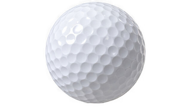 Textured golf ball PNG isolated on transparent background, sports equipment for golfing and recreational activities